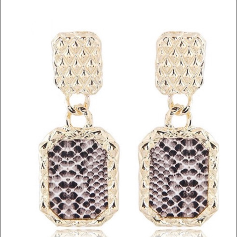 Medusa Snake Skin Rectangular Earring
